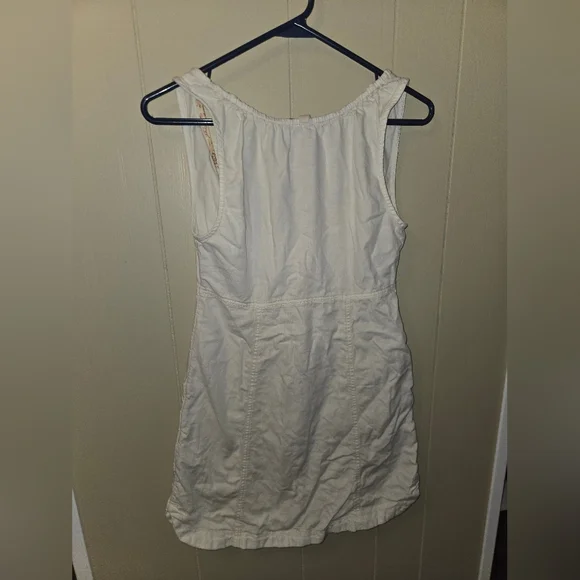 Women's Pilcro By Anthopogie Cream Button-Down Dress Summer Button Down Elegant - Picture 2 of 3